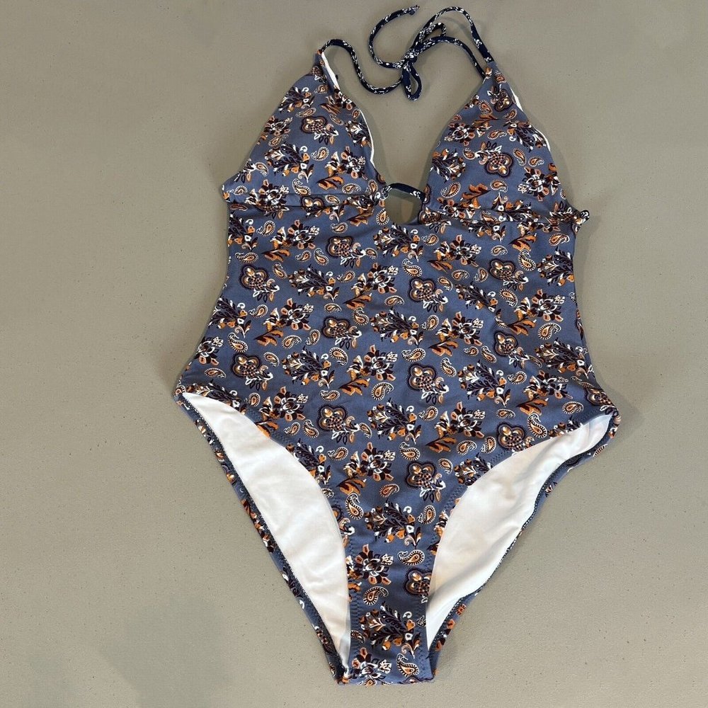 Cupshe Paisley One Piece Swimsuit Purple/Blue Orange Print Size XL